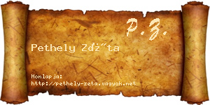Pethely Zéta névjegykártya